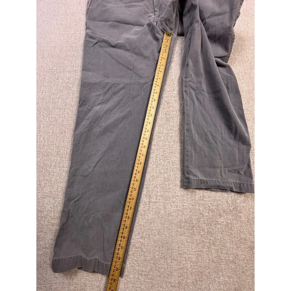 Hiltl Doyle Mens Grey Flat Front Chino Trousers Pants 34x30 Made in Romania
